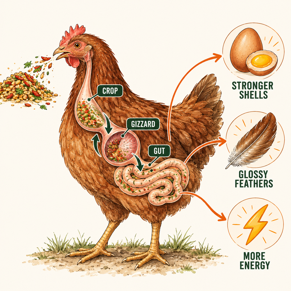 Your hens can only lay what their gut can absorb